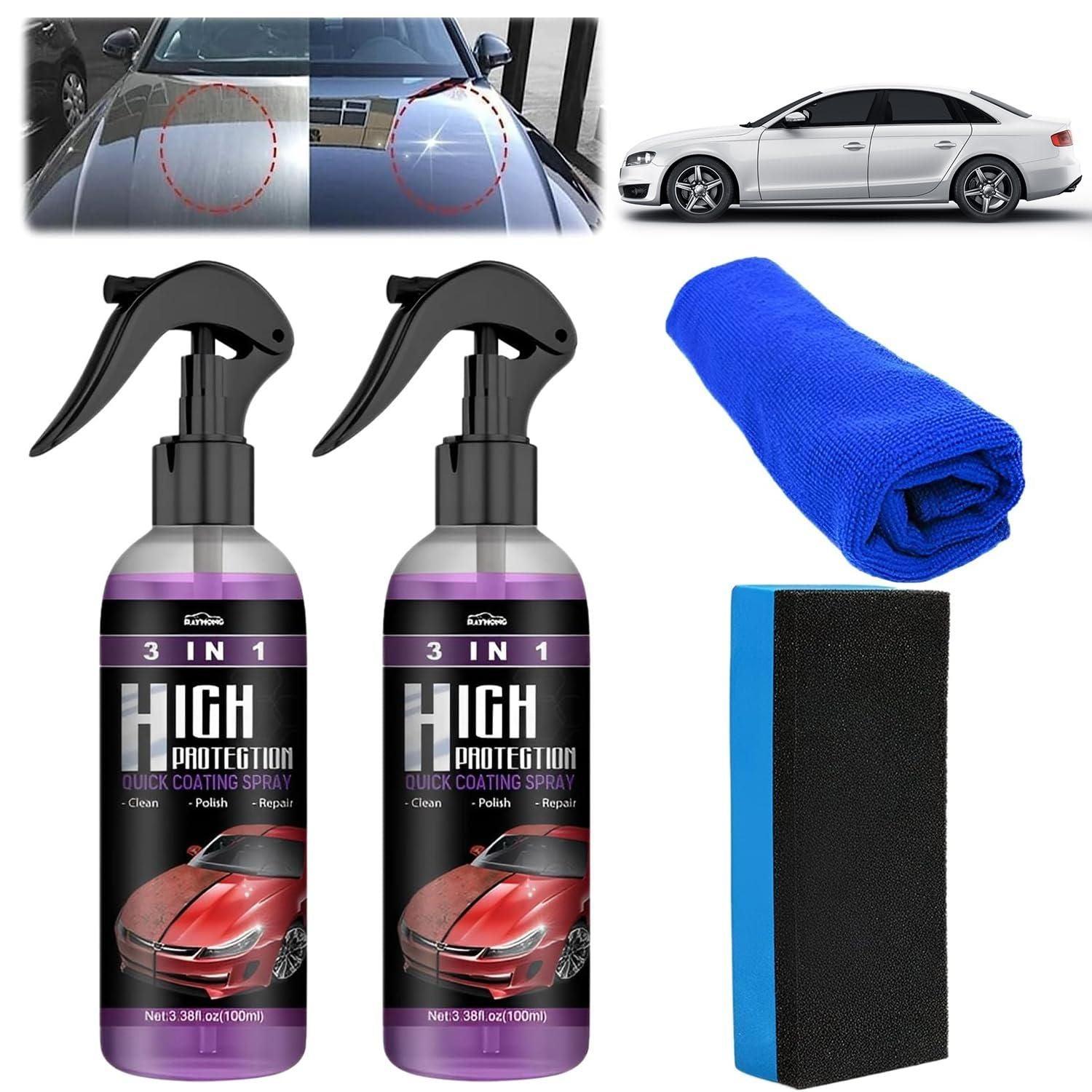 3PC 100ML 3 in 1 High Protection Car Coating Spray, Ultimate Ceramic  Coating Spray S12, Coat Car Wax Polish Spray,COTON LUSTRAGE - Cdiscount Auto